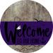 Welcome To Our Home Sign Nautical Purple Stripe Wood Grain Decoe-3192-Dh 18 Round