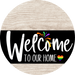 Welcome To Our Home Sign Pride Black Stripe Green Stain Decoe-3998-Dh 18 Wood Round
