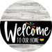 Welcome To Our Home Sign Pride Black Stripe Green Stain Decoe-3999-Dh 18 Wood Round