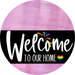 Welcome To Our Home Sign Pride Black Stripe White Wash Decoe-3997-Dh 18 Wood Round