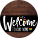 Welcome To Our Home Sign Pride Black Stripe Wood Grain Decoe-3993-Dh 18 Round