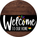 Welcome To Our Home Sign Pride Black Stripe Wood Grain Decoe-3993-Dh 18 Round