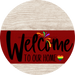 Welcome To Our Home Sign Pride Dark Red Stripe White Wash Decoe-3916-Dh 18 Wood Round