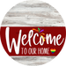 Welcome To Our Home Sign Pride Dark Red Stripe White Wash Decoe-3927-Dh 18 Wood Round