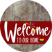 Welcome To Our Home Sign Pride Dark Red Stripe Wood Grain Decoe-3923-Dh 18 Round