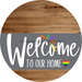 Welcome To Our Home Sign Pride Gray Stripe Wood Grain Decoe-3879-Dh 18 Round