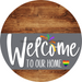 Welcome To Our Home Sign Pride Gray Stripe Wood Grain Decoe-3880-Dh 18 Round