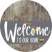 Welcome To Our Home Sign Pride Gray Stripe Wood Grain Decoe-3883-Dh 18 Round