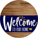 Welcome To Our Home Sign Pride Navy Stripe Wood Grain Decoe-3859-Dh 18 Round