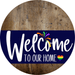 Welcome To Our Home Sign Pride Navy Stripe Wood Grain Decoe-3862-Dh 18 Round