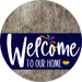 Welcome To Our Home Sign Pride Navy Stripe Wood Grain Decoe-3863-Dh 18 Round