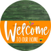 Welcome To Our Home Sign Pride Orange Stripe Wood Grain Decoe-3990-Dh 18 Round