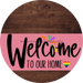 Welcome To Our Home Sign Pride Pink Stripe Wood Grain Decoe-3931-Dh 18 Round