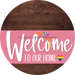 Welcome To Our Home Sign Pride Pink Stripe Wood Grain Decoe-3941-Dh 18 Round