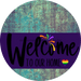 Welcome To Our Home Sign Pride Purple Stripe Petina Look Decoe-3954-Dh 18 Wood Round