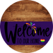 Welcome To Our Home Sign Pride Purple Stripe Wood Grain Decoe-3950-Dh 18 Round