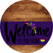 Welcome To Our Home Sign Pride Purple Stripe Wood Grain Decoe-3950-Dh 18 Round