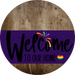 Welcome To Our Home Sign Pride Purple Stripe Wood Grain Decoe-3952-Dh 18 Round