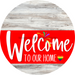 Welcome To Our Home Sign Pride Red Stripe White Wash Decoe-3907-Dh 18 Wood Round