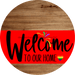 Welcome To Our Home Sign Pride Red Stripe Wood Grain Decoe-3889-Dh 18 Round