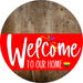 Welcome To Our Home Sign Pride Red Stripe Wood Grain Decoe-3902-Dh 18 Round