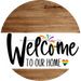 Welcome To Our Home Sign Pride White Stripe Wood Grain Decoe-3849-Dh 18 Round