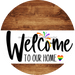 Welcome To Our Home Sign Pride White Stripe Wood Grain Decoe-3850-Dh 18 Round