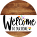 Welcome To Our Home Sign Pride White Stripe Wood Grain Decoe-3850-Dh 18 Round