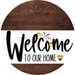 Welcome To Our Home Sign Pride White Stripe Wood Grain Decoe-3851-Dh 18 Round