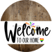 Welcome To Our Home Sign Pride White Stripe Wood Grain Decoe-3852-Dh 18 Round