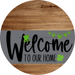 Welcome To Our Home Sign St Patricks Day Gray Stripe Wood Grain Decoe-3260-Dh 18 Round
