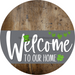 Welcome To Our Home Sign St Patricks Day Gray Stripe Wood Grain Decoe-3273-Dh 18 Round