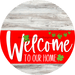 Welcome To Our Home Sign St Patricks Day Red Stripe White Wash Decoe-3298-Dh 18 Wood Round