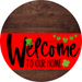 Welcome To Our Home Sign St Patricks Day Red Stripe Wood Grain Decoe-3282-Dh 18 Round
