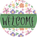 Welcome Wreath Sign, Floral Wreath, DECOE-4129, 10 metal Round