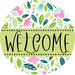 Welcome Wreath Sign, Floral Wreath, DECOE-4134-D, 10 Wood Round