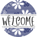 Welcome Wreath Sign, Floral Wreath, DECOE-4140, 10 metal Round