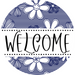 Welcome Wreath Sign, Floral Wreath, DECOE-4140-A, 11.75 metal Round