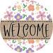 Welcome Wreath Sign, Floral Wreath, DECOE-4149, 10 metal Round