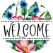 Welcome Wreath Sign, Floral Wreath, DECOE-4138, 10 vinyl Round