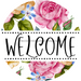 Welcome Wreath Sign, Floral Wreath, DECOE-4141, 10 vinyl Round