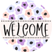 Welcome Wreath Sign, Spring Floral Wreath, DECOE-4105-A, 11.75 metal Round