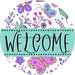 Welcome Wreath Sign, Spring Floral Wreath, DECOE-4115-B, 8 metal Round
