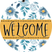 Welcome Wreath Sign, Spring Floral Wreath, DECOE-4116-D, 10 Wood Round