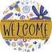 Welcome Wreath Sign, Spring Floral Wreath, DECOE-4111, 10 vinyl Round