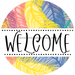 Welcome Wreath Sign, Spring Floral Wreath, DECOE-4113, 10 vinyl Round