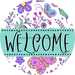 Welcome Wreath Sign, Spring Floral Wreath, DECOE-4115, 10 vinyl Round