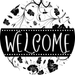 Welcome Wreath Sign, Spring Floral Wreath, DECOE-4117, 10 vinyl Round