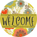 Welcome Wreath Sign, Spring Floral Wreath, DECOE-4121, 10 vinyl Round