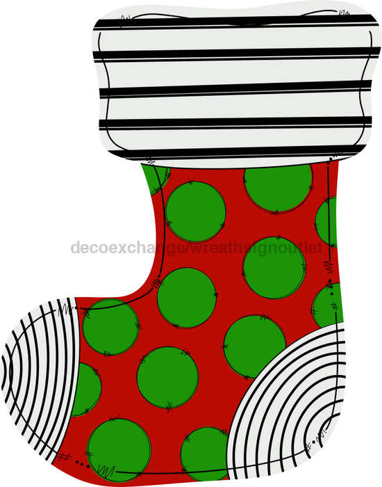 Whimsical Stocking Sign Animal Print Door Hanger Wood Sign Decoe-W-195 22